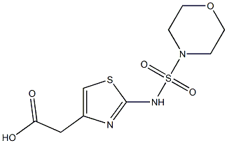 2-{2-[(morpholine-4-sulfonyl)amino]-1,3-thiazol-4-yl}acetic acid Struktur