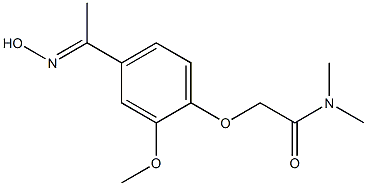 2-{4-[(1E)-N-hydroxyethanimidoyl]-2-methoxyphenoxy}-N,N-dimethylacetamide Struktur