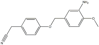 2-{4-[(3-amino-4-methoxyphenyl)methoxy]phenyl}acetonitrile Struktur