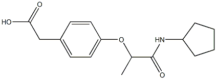 2-{4-[1-(cyclopentylcarbamoyl)ethoxy]phenyl}acetic acid Struktur