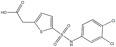 2-{5-[(3,4-dichlorophenyl)sulfamoyl]thiophen-2-yl}acetic acid Struktur