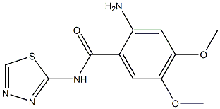 2-amino-4,5-dimethoxy-N-(1,3,4-thiadiazol-2-yl)benzamide Struktur