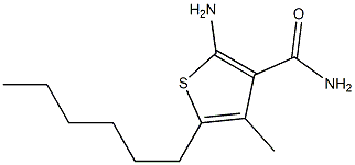 2-amino-5-hexyl-4-methylthiophene-3-carboxamide Struktur