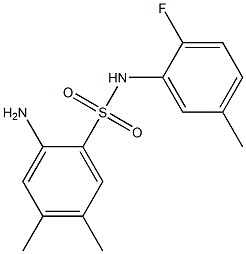 2-amino-N-(2-fluoro-5-methylphenyl)-4,5-dimethylbenzene-1-sulfonamide Struktur