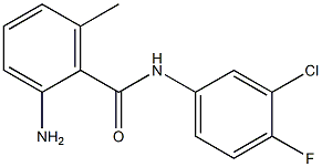 2-amino-N-(3-chloro-4-fluorophenyl)-6-methylbenzamide Struktur