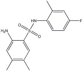 2-amino-N-(4-fluoro-2-methylphenyl)-4,5-dimethylbenzene-1-sulfonamide Struktur