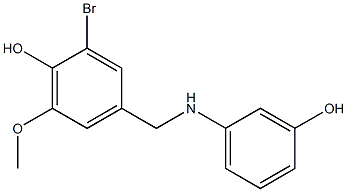 2-bromo-4-{[(3-hydroxyphenyl)amino]methyl}-6-methoxyphenol Struktur