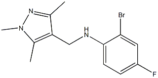 2-bromo-4-fluoro-N-[(1,3,5-trimethyl-1H-pyrazol-4-yl)methyl]aniline Struktur