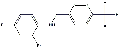 2-bromo-4-fluoro-N-{[4-(trifluoromethyl)phenyl]methyl}aniline Struktur