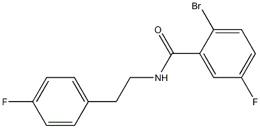 2-bromo-5-fluoro-N-[2-(4-fluorophenyl)ethyl]benzamide Struktur