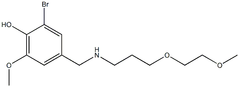 2-bromo-6-methoxy-4-({[3-(2-methoxyethoxy)propyl]amino}methyl)phenol Struktur