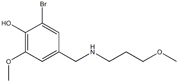 2-bromo-6-methoxy-4-{[(3-methoxypropyl)amino]methyl}phenol Struktur