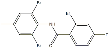 2-bromo-N-(2,6-dibromo-4-methylphenyl)-4-fluorobenzamide Struktur