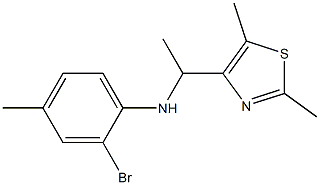 2-bromo-N-[1-(2,5-dimethyl-1,3-thiazol-4-yl)ethyl]-4-methylaniline Struktur