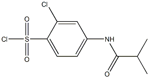 2-chloro-4-(2-methylpropanamido)benzene-1-sulfonyl chloride Struktur