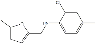 2-chloro-4-methyl-N-[(5-methylfuran-2-yl)methyl]aniline Struktur