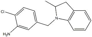 2-chloro-5-[(2-methyl-2,3-dihydro-1H-indol-1-yl)methyl]aniline Struktur