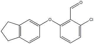 2-chloro-6-(2,3-dihydro-1H-inden-5-yloxy)benzaldehyde Struktur