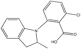 2-chloro-6-(2-methyl-2,3-dihydro-1H-indol-1-yl)benzoic acid Struktur