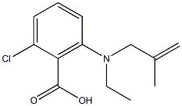 2-chloro-6-[ethyl(2-methylprop-2-en-1-yl)amino]benzoic acid Struktur