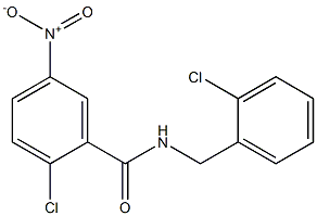 2-chloro-N-[(2-chlorophenyl)methyl]-5-nitrobenzamide Struktur