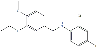 2-chloro-N-[(3-ethoxy-4-methoxyphenyl)methyl]-4-fluoroaniline Struktur