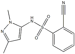 2-cyano-N-(1,3-dimethyl-1H-pyrazol-5-yl)benzenesulfonamide Struktur