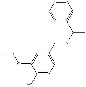 2-ethoxy-4-{[(1-phenylethyl)amino]methyl}phenol Struktur