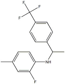 2-fluoro-4-methyl-N-{1-[4-(trifluoromethyl)phenyl]ethyl}aniline Struktur