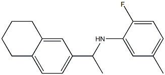 2-fluoro-5-methyl-N-[1-(5,6,7,8-tetrahydronaphthalen-2-yl)ethyl]aniline Struktur