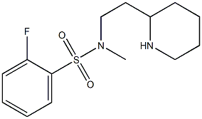 2-fluoro-N-methyl-N-[2-(piperidin-2-yl)ethyl]benzene-1-sulfonamide Struktur