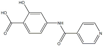 2-hydroxy-4-(isonicotinoylamino)benzoic acid Struktur