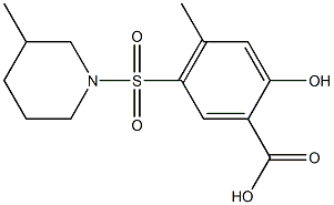 2-hydroxy-4-methyl-5-[(3-methylpiperidine-1-)sulfonyl]benzoic acid Struktur