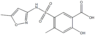 2-hydroxy-4-methyl-5-[(5-methyl-1,2-oxazol-3-yl)sulfamoyl]benzoic acid Struktur