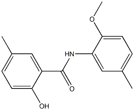 2-hydroxy-N-(2-methoxy-5-methylphenyl)-5-methylbenzamide Struktur