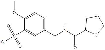 2-methoxy-5-[(oxolan-2-ylformamido)methyl]benzene-1-sulfonyl chloride Struktur