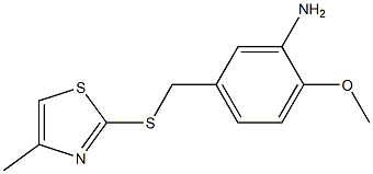 2-methoxy-5-{[(4-methyl-1,3-thiazol-2-yl)sulfanyl]methyl}aniline Struktur