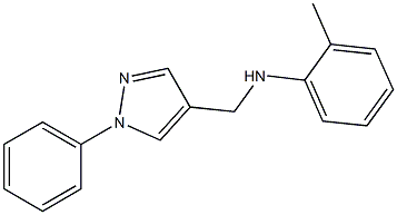 2-methyl-N-[(1-phenyl-1H-pyrazol-4-yl)methyl]aniline Struktur