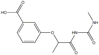 3-({1-[(methylcarbamoyl)amino]-1-oxopropan-2-yl}oxy)benzoic acid Struktur