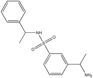 3-(1-aminoethyl)-N-(1-phenylethyl)benzene-1-sulfonamide Struktur