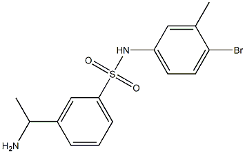 3-(1-aminoethyl)-N-(4-bromo-3-methylphenyl)benzene-1-sulfonamide Struktur