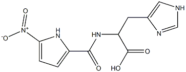 3-(1H-imidazol-4-yl)-2-[(5-nitro-1H-pyrrol-2-yl)formamido]propanoic acid Struktur