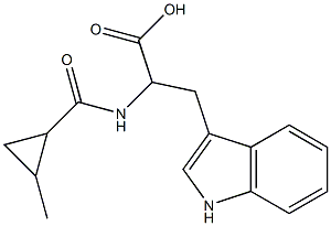 3-(1H-indol-3-yl)-2-{[(2-methylcyclopropyl)carbonyl]amino}propanoic acid Struktur