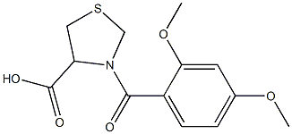 3-(2,4-dimethoxybenzoyl)-1,3-thiazolidine-4-carboxylic acid Struktur