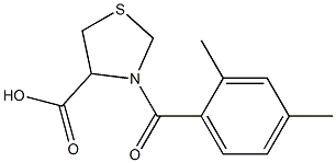 3-(2,4-dimethylbenzoyl)-1,3-thiazolidine-4-carboxylic acid Struktur