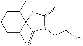 3-(2-aminoethyl)-6,10-dimethyl-1,3-diazaspiro[4.5]decane-2,4-dione Struktur