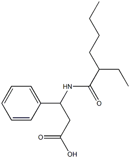 3-(2-ethylhexanamido)-3-phenylpropanoic acid Struktur