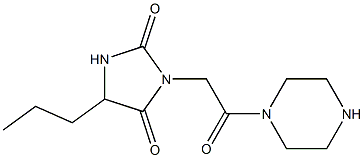 3-(2-oxo-2-piperazin-1-ylethyl)-5-propylimidazolidine-2,4-dione Struktur