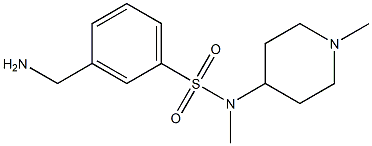 3-(aminomethyl)-N-methyl-N-(1-methylpiperidin-4-yl)benzenesulfonamide Struktur