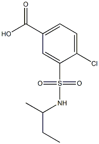 3-(butan-2-ylsulfamoyl)-4-chlorobenzoic acid Struktur